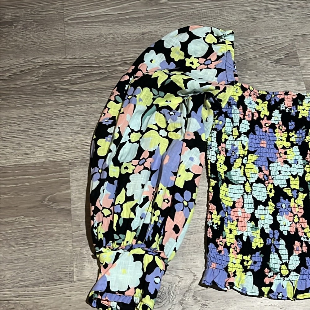 Free People Ariana Smocked Floral Blouse - Picture 5 of 15